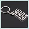 Silvery Chinese Style Accounting Special Purpose Tool 6 Rows Abacus Keychain Key Chain Ring