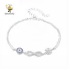 Silver from italy who 925 Sterling Silver Blue Evil and Eye Bracelet With Adjustable Chain Silver Infinity 8 Snowflake Bracelet