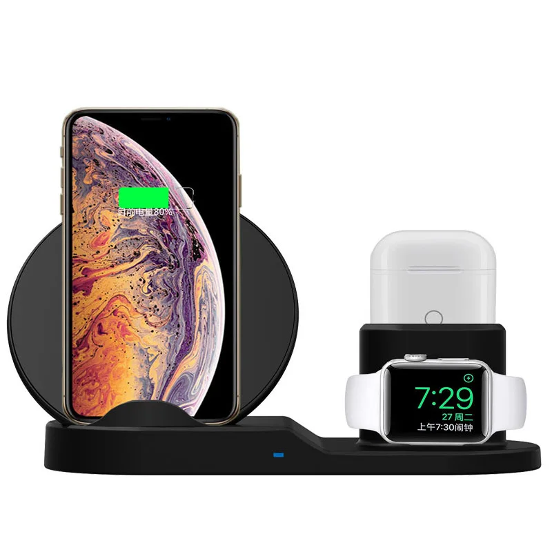 Wireless Charger Stand for iPhone earphone  Apple Watch Charge Dock Station Charger for Apple Watch Series 4/3/2/1 iPhone X 8 XS