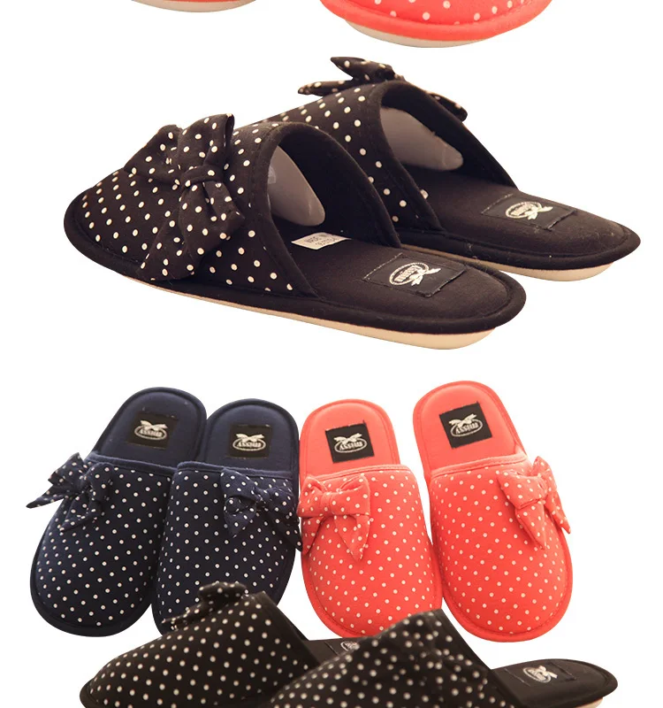 ladies polka dot slippers