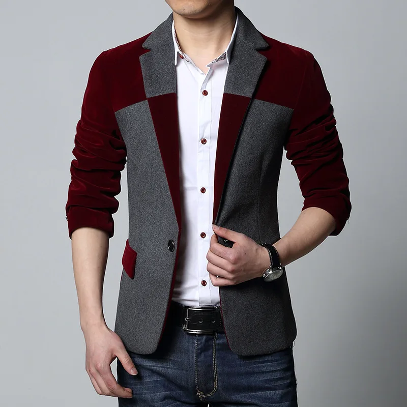 Compra mens chaqueta de color rojo online al por mayor de