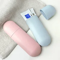 

High Quality Travel Use Toothbrush Case wheat straw toothbrush toothpaste cup plastic travel toothbrush case