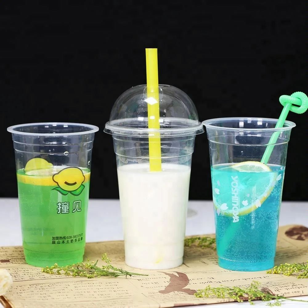 Smoothie Cups Milkshake Giant Plastic Pp Custom Boba Plastic Cups With ...