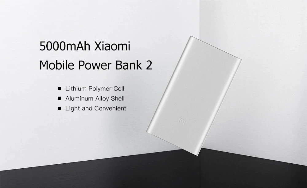 Original Xiaomi Power Bank 2 5000mAh Mi Portable Charger Slim Powerbank 5000 for Xiaomi Mobile Phones