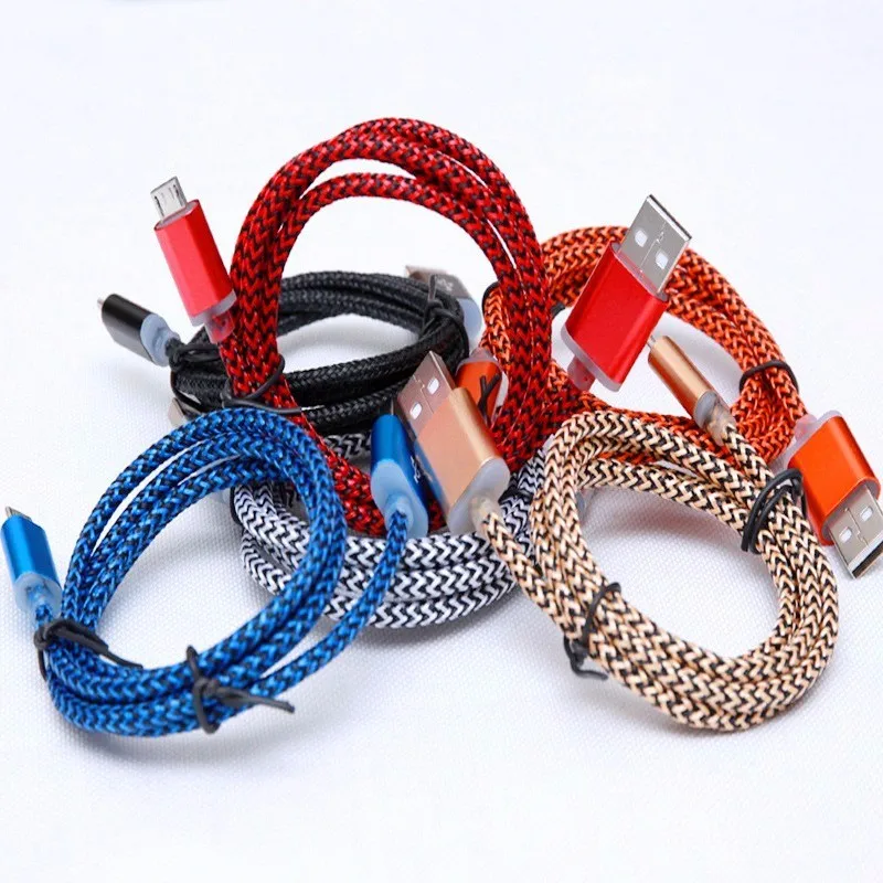 2015 newest high quality charging & sync data braided micro usb cable