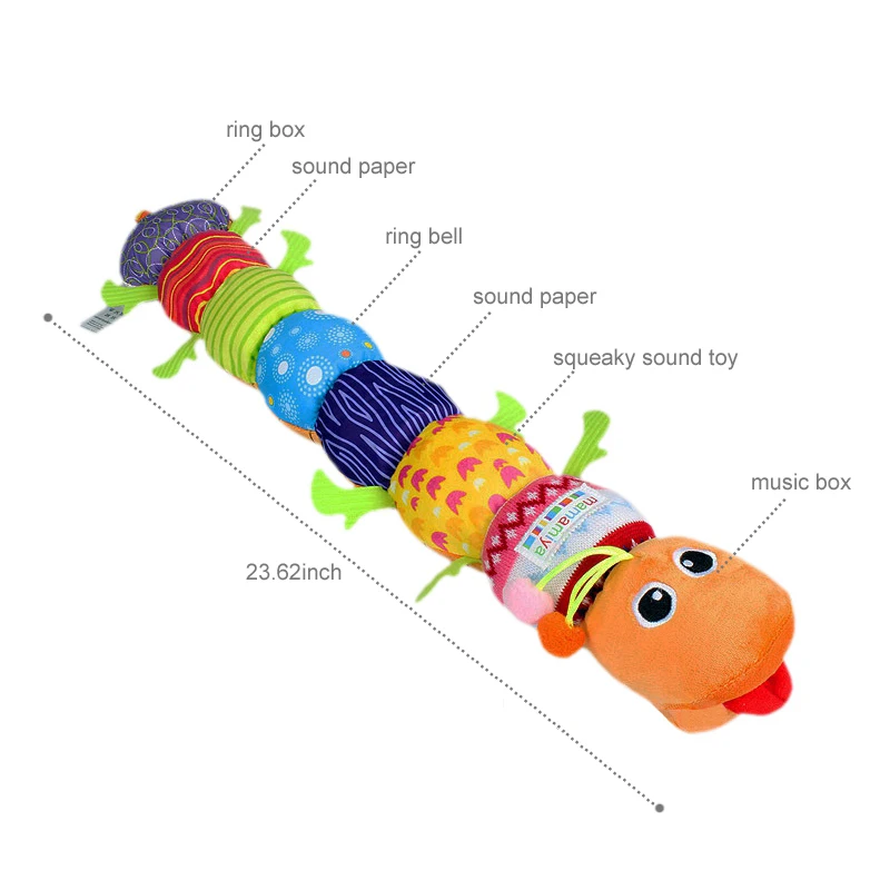 Baby Toys Musical Stuff Caterpillar With Ring Bell Cute Cartoon Animal