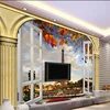 Eiffel Tower 3D Stereo Rome Maple Leaf Ceiling Wallpaper Sky Sports Wallpaper Arab Style Wallpaper