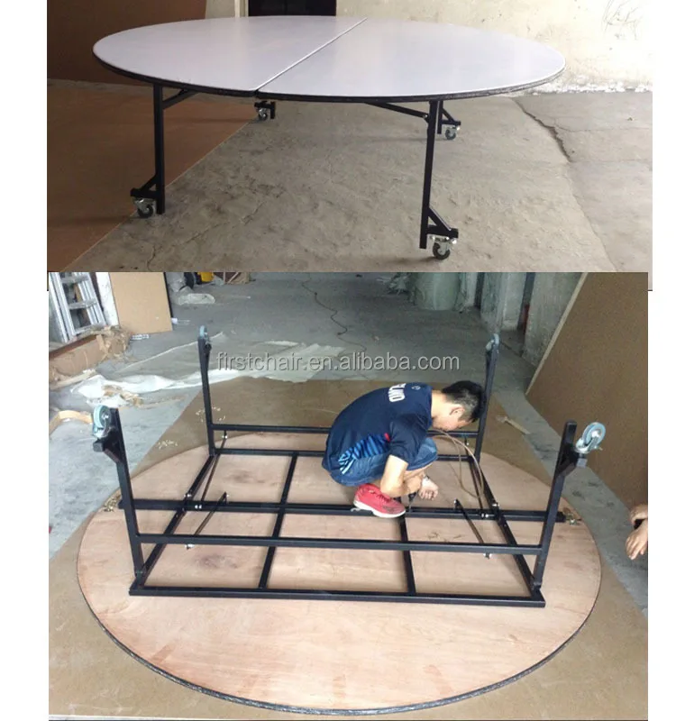 Folded Pvc Round Banquet Table With Wheel For Events Buy Folding