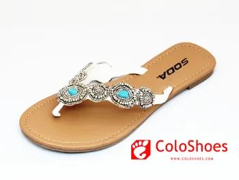 leather rhinestone flip flops