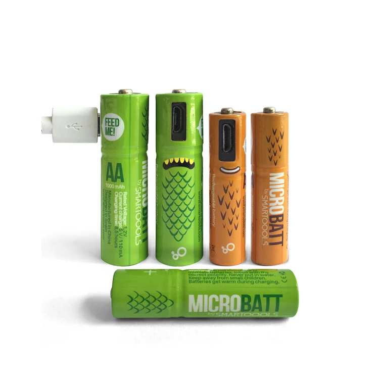 
Logo Brand Custom Rechargeable Battery 1.5V 1.2V AA AAA Reusble Micro USB Charging Port aa aaa Batteries Ni-Mh Wholesale 