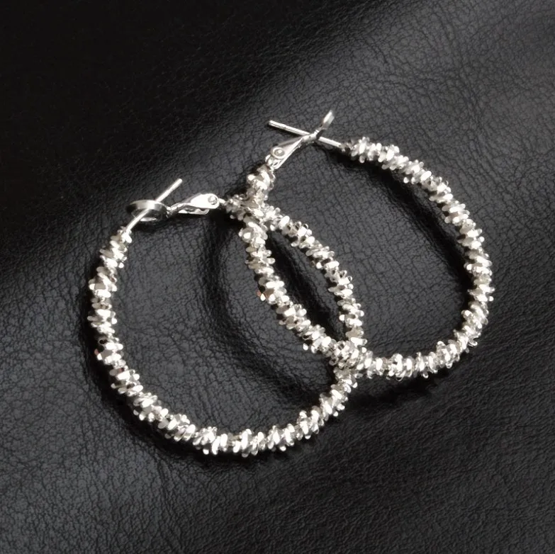 

Hoop Earrings Weaving Design Silver Plated Elegant Earrings Women jewelry, N/a