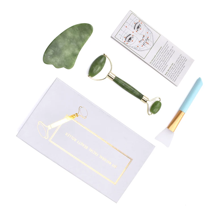 

New trend bring forth new ideas Nephrite stone massage double head jade face roller