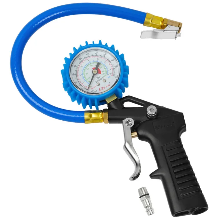 Tire Inflator With Dial Pressure Gauge For Automotive Car Bicycle