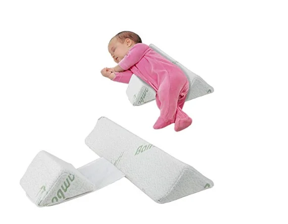 45° Inclination Design Wedge Anti-Rollover Adjustable Baby Side Sleeping Pillow Blue Baby Sleeping Side Pillow Wedge 
