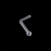 Acrylic 18g clear nose ring screw retainer flexible ball round top body piercing jewelry