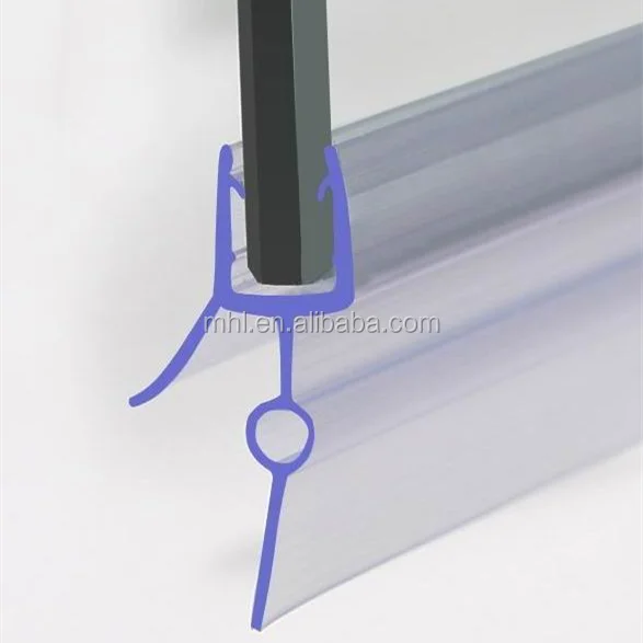 Curved Tube Shower Door Seal Pvc Shower Seal Strips Fits 612mm Glass