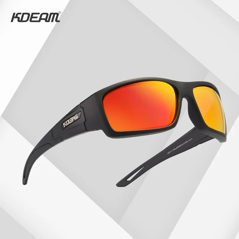 

KDEAM High End Cat 3 UV400 Protection Safety Motorcycle Cycling Luxury Men Sunglasses Sport Polarized 2019 lentes de sol