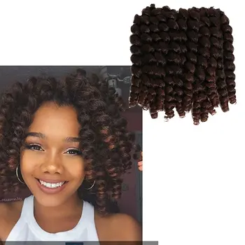 Wand Curl Crochet Twist Braiding Hair Extensions 8inch Synthetic