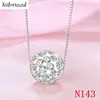 Lucky Bead Necklace 925 Sterling Silver Material Genuine Platinum Plating Colorful Gems Big Party Necklace Ball Pendant
