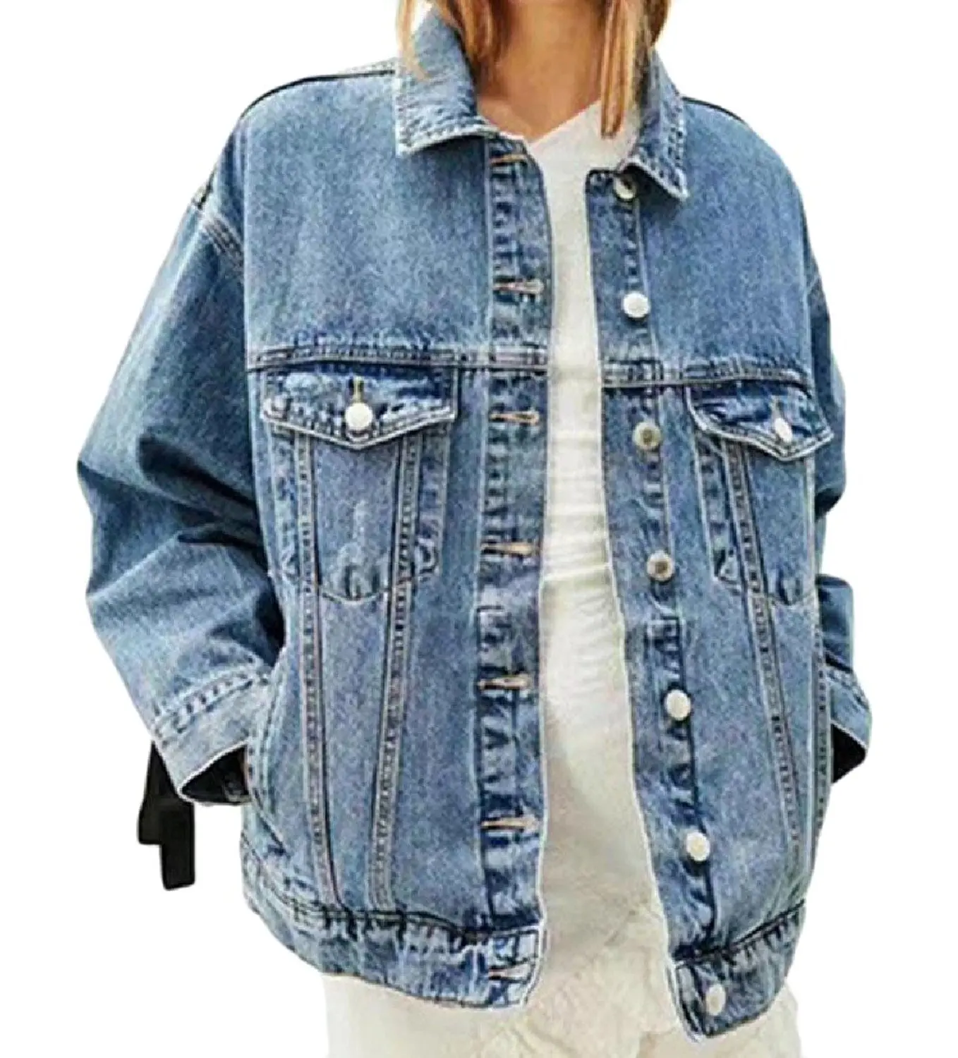 Модная джинсовая куртка 2024 женская. Джинсовая куртка оверсайз HM. Джинсовка оверсайз женская. Джинсовая куртка оверсайз женская.