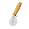 China Factory - Premium Natural Bamboo & Stainless Steel Pizza Wheel Dia 7.5cm Royale Pizza Cutter