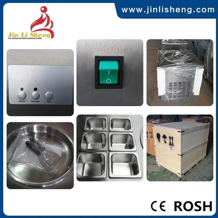 Commercial use Ice Cream Rolls Machine Thailand Fry Rolls Ice Cream  Machine, Flat Pan Fried Ice Roll Yogurt Machine