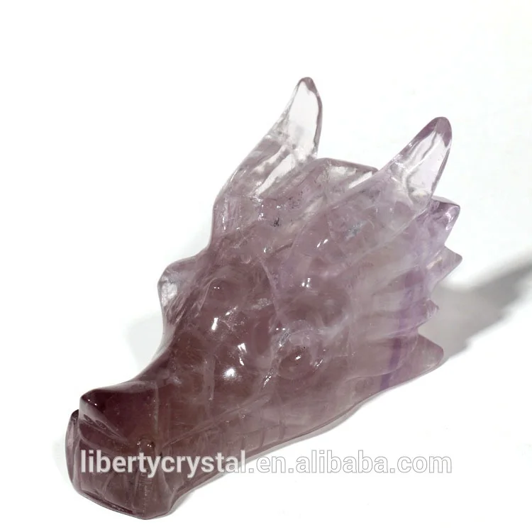 
Natural Amethyst Dragon Skulls Hand Carved Healing Figurine 