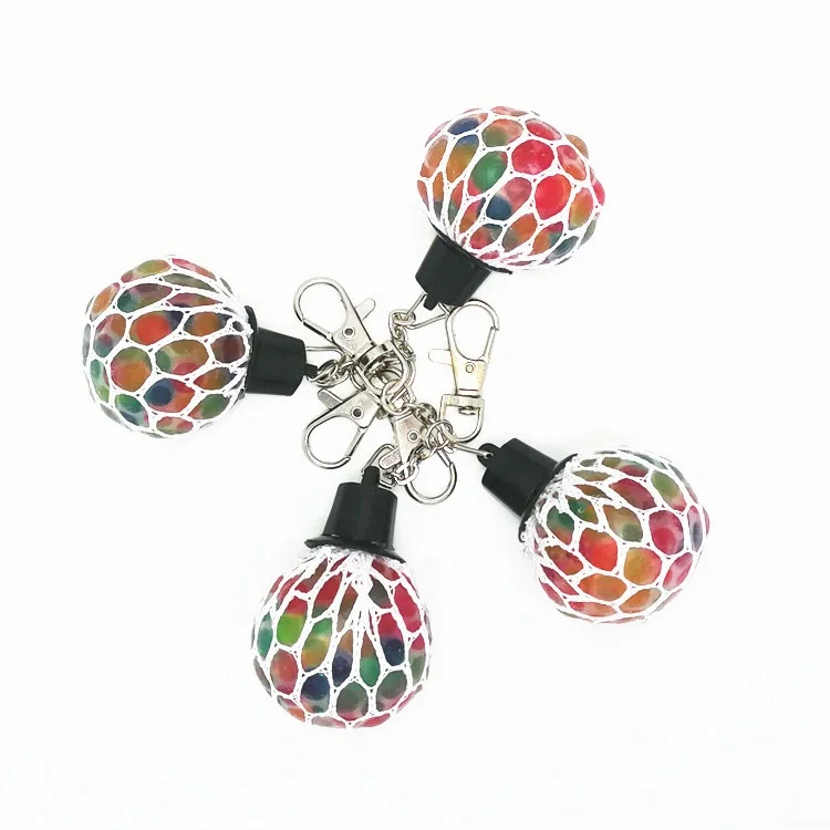 Wholesale Grape Mesh Squishy Ball Keychain Squeeze Grape Balls Water