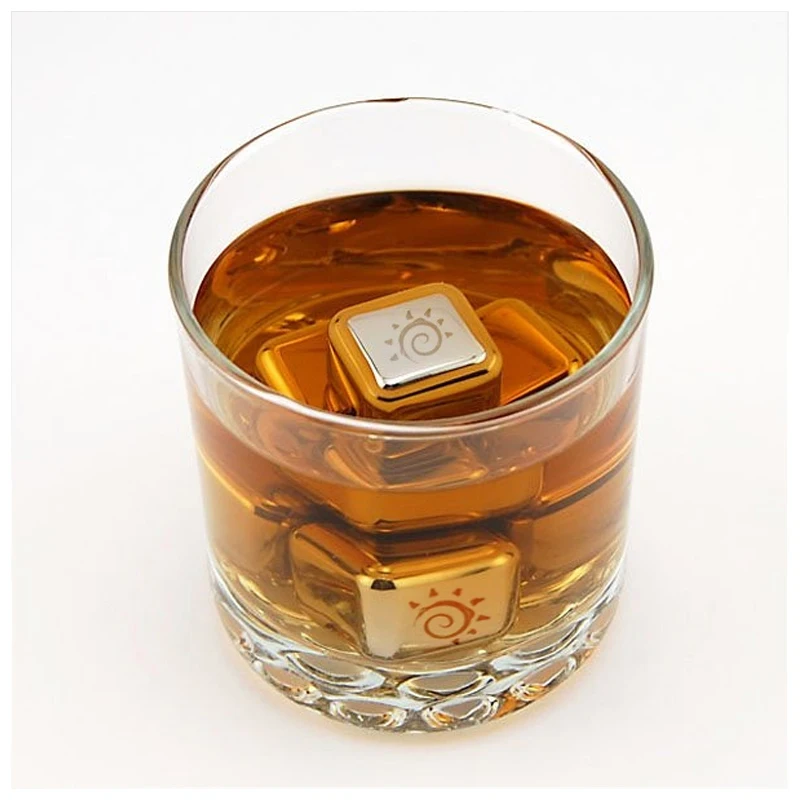 
6 pieces stainless steel whiskey chilling stones ice particles cubes set 