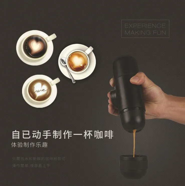 

China Wholesale Mini Portable Manual Espresso Coffee Grinder Machine Hand Pressure Trip Outdoor Capsule Coffee Maker, Black