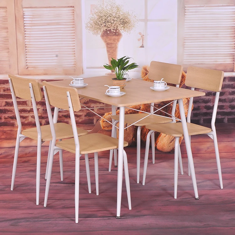 
Dining room promotion,wood dining set and 4 steel chair 