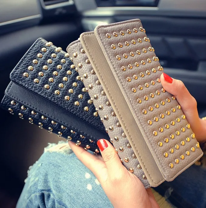 

up-0805r Trendy long ladies clutch purse card holder wallet clip women