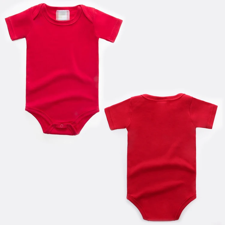 Wholesale Summer Blank Newborn Baby Girl Boy Clothes 100 Cotton Solid Color Short Sleeve Onesie