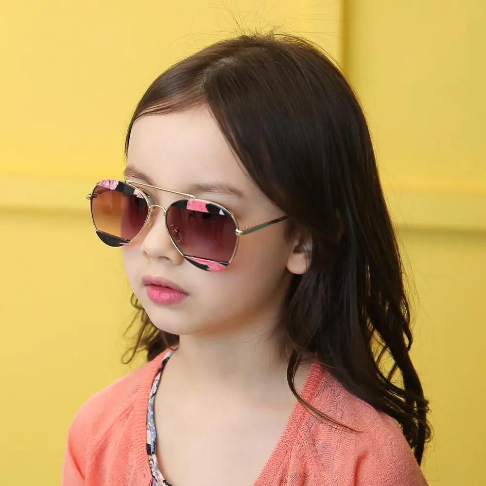 

M390 Fashion Children's Sunglasses Brand Design Double Bridge Mirror Color Lens Kids Sun Glass