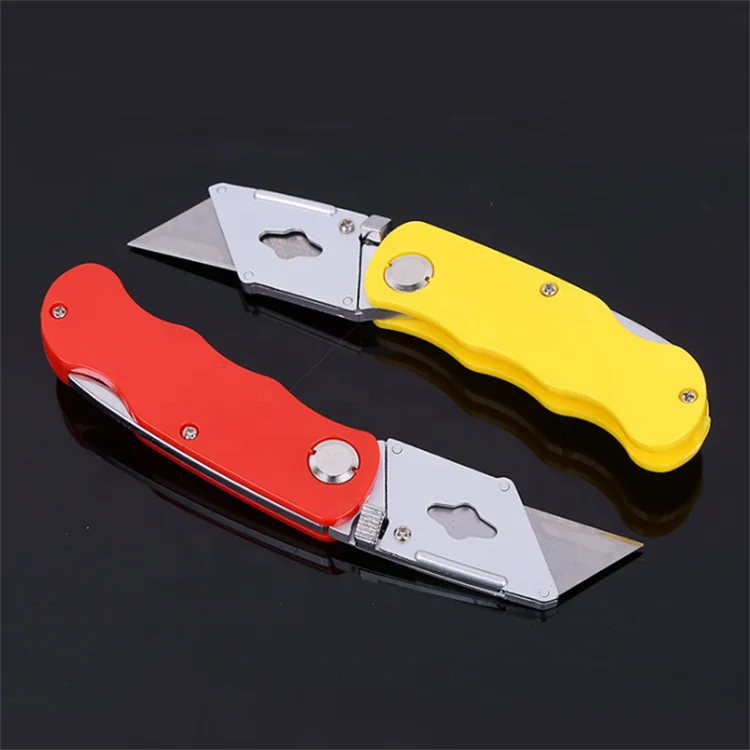 Safe Knife Retractable 18mm Cutter Knife Plastic Case Folding Utility