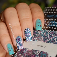 2 Padrões/Folha Blooming Flower Nail Art Transferência De Água Decalques Etiqueta BP-W19 NASCIDO BONITA #20610