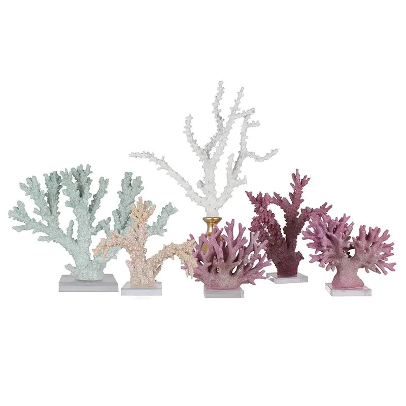 Coastal Artificial Resin Coral Reef Ocean Decor Acrylic Base For Home Decoration details