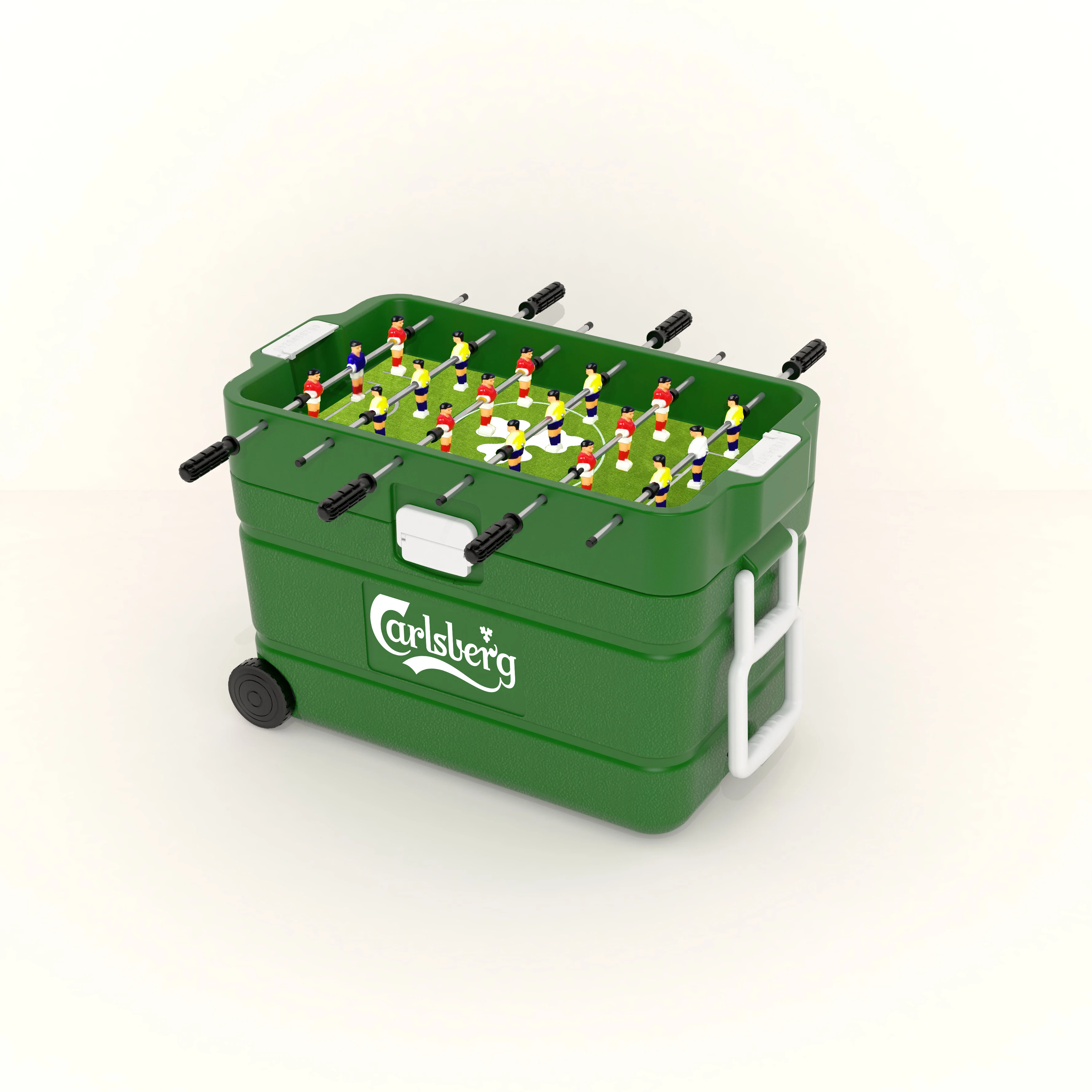 

popular table foosball with plastic cooler box bring wheels, Customized color