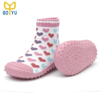By-3587 Knitted Baby Sock Shoe Rubber 