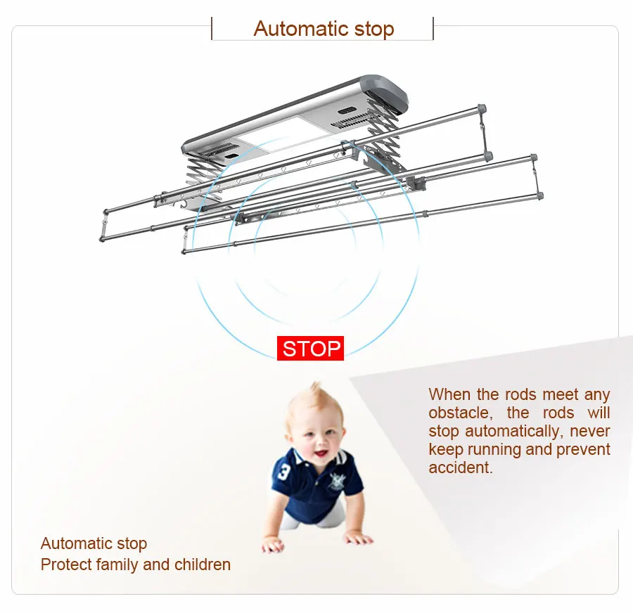 L Best Remote Controlled Motorized Ceiling Wall Mounted Laundry Lifting