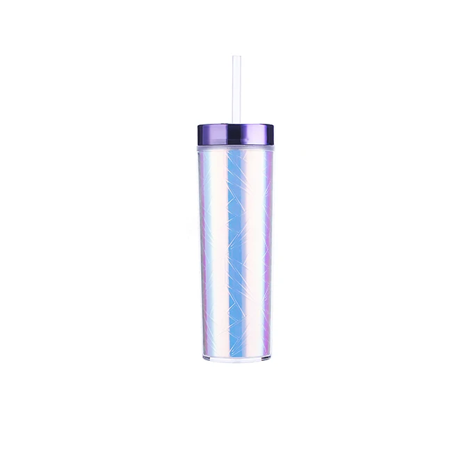 Double wall acrylic plastic skinny tumbler