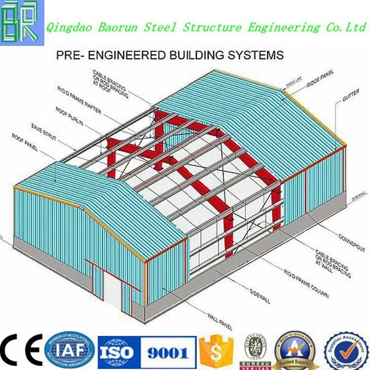 Prefabricated steel structure warehouse drawings for sale