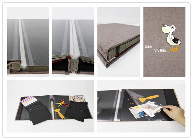 Linen Cover Girl Beautiful Photo Album With Adhesive Pages