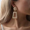 women dull polish geometric mexican plain gold earring