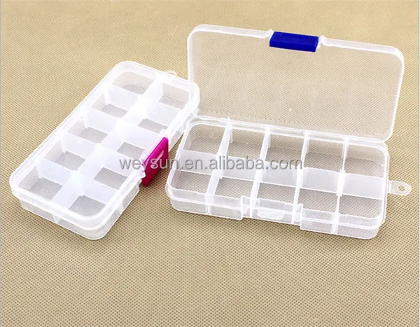 

10 Grids Plastic Plectrum Case Storage Box Adjustable Grid Size Keep Your Guitar Picks and Other Small Things, Clear