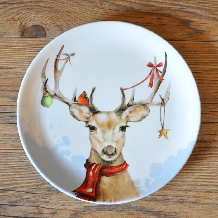 Round Christmas Reindeer Ceramic Candy Dishes. Buy Ceramic Candy
