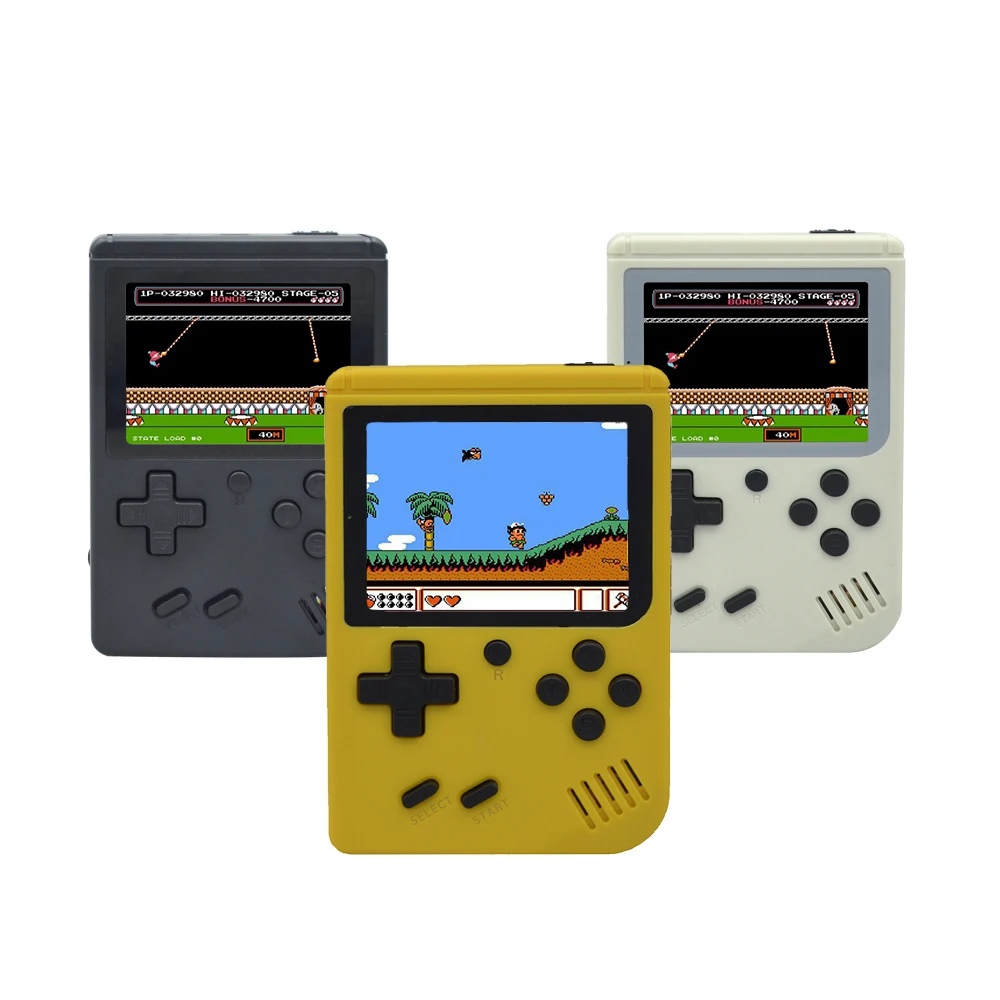 

2018 New Mini Handheld Game Toy 3.0 Inch 8 Bit Retro FC with 168 Classic Games game console, Black;white;red;blue/yellow