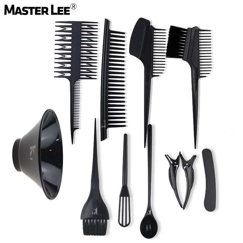 Masterlee Brand Wholesale Plastic Hair Coloring Comb Set Dye Tint Brush Hair Tinting Brush, Customised