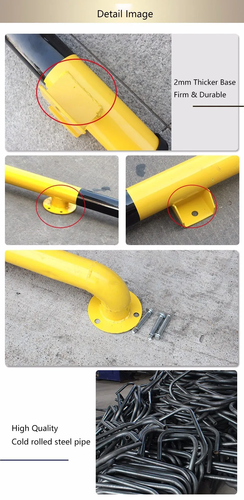 60cm/200cm Steel Car Wheel Stoppers Parking Locating Barrier Blocks ...