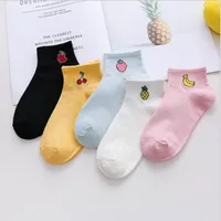 

YUELI custom art fresh fruit boat socks women ankle cotton socks